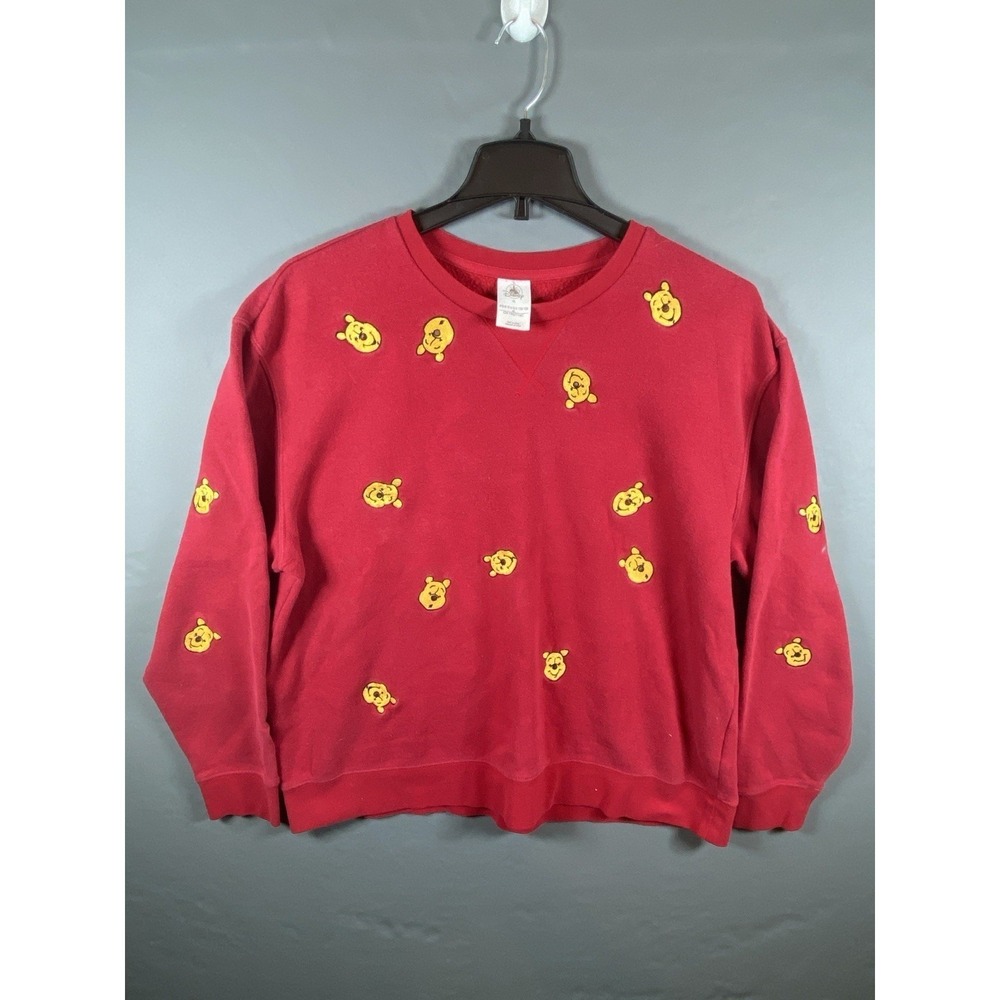 Disney Store Embroidered Winnie The Pooh Red Sweatshirt Womens Sz XL